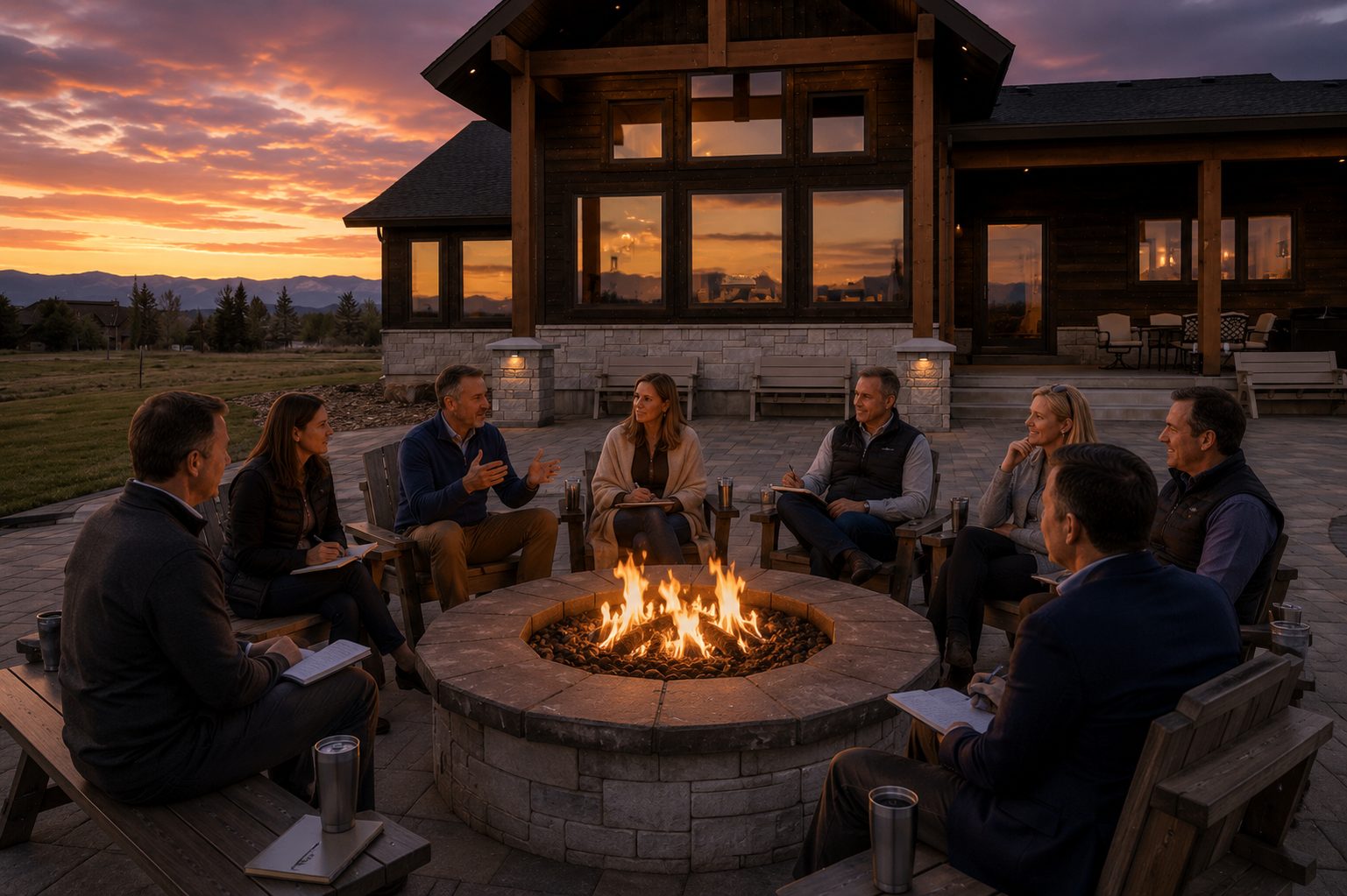 Winter corporate retreat in Island Park, Idaho