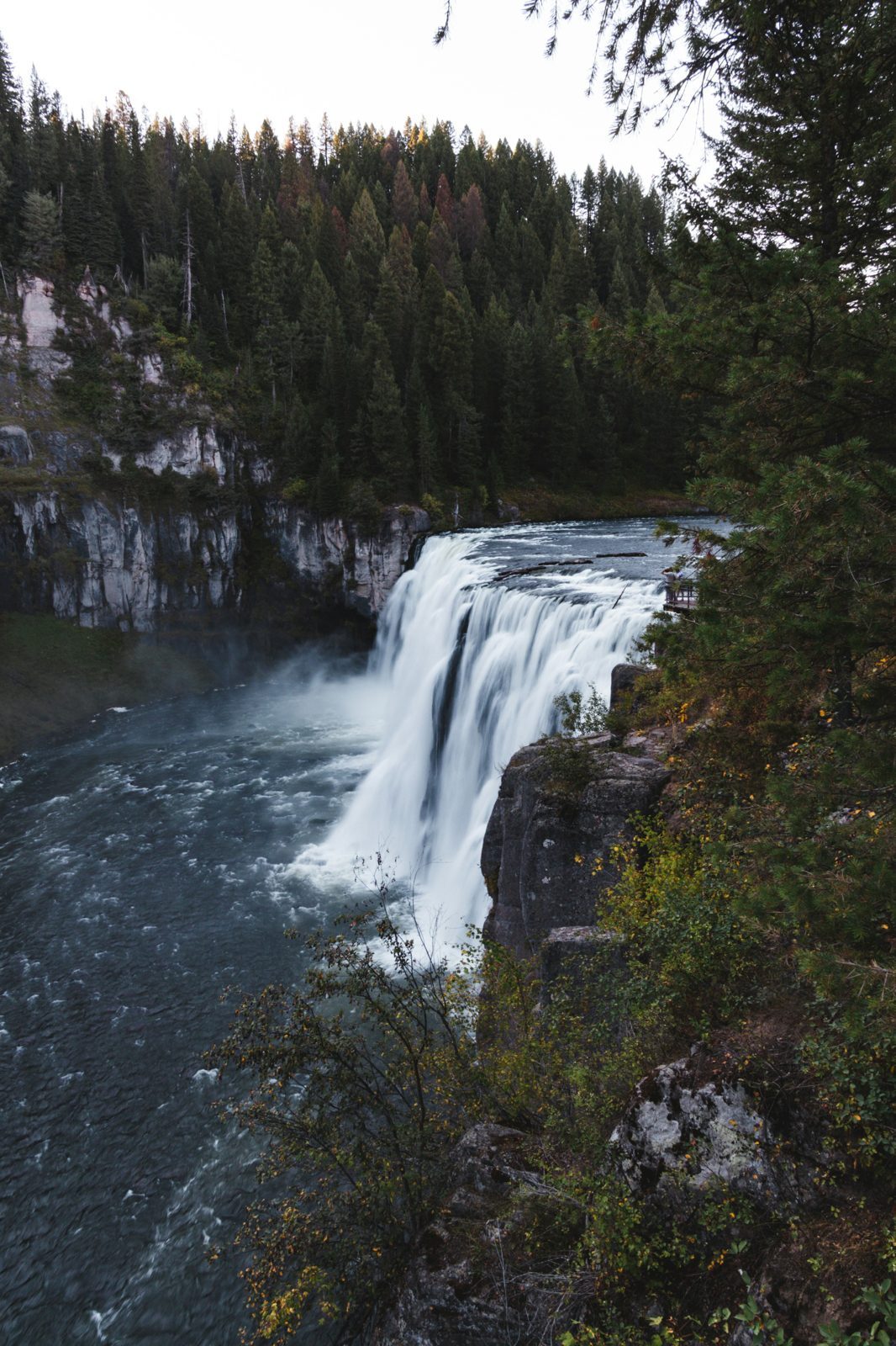Mesa Falls on the Henry's Fork — legendary fly-fishing waters near the lodge